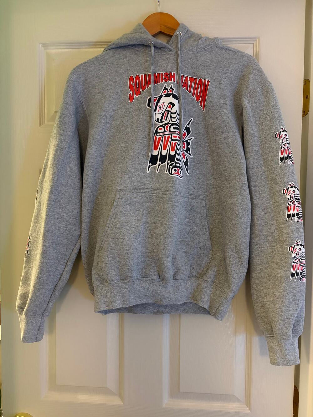TC Indigenous First Nations Art Graphic Hoodie Heather Gray Mens Size Small S